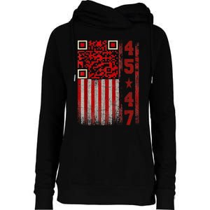 Funny Qr Scan Me President Trump 45/47 Trump Dancing Code Womens Funnel Neck Pullover Hood