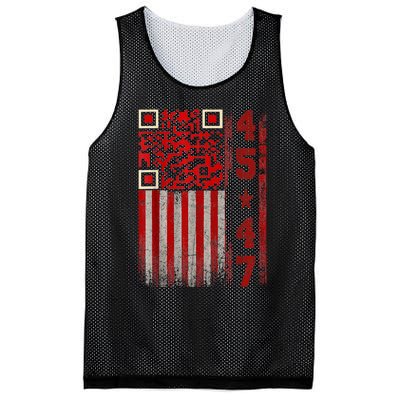 Funny Qr Scan Me President Trump 45/47 Trump Dancing Code Mesh Reversible Basketball Jersey Tank