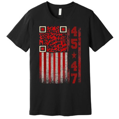 Funny Qr Scan Me President Trump 45/47 Trump Dancing Code Premium T-Shirt