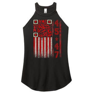 Funny Qr Scan Me President Trump 45/47 Trump Dancing Code Women's Perfect Tri Rocker Tank