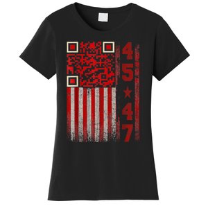 Funny Qr Scan Me President Trump 45/47 Trump Dancing Code Women's T-Shirt