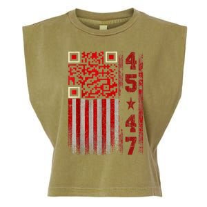 Funny Qr Scan Me President Trump 45/47 Trump Dancing Code Garment-Dyed Women's Muscle Tee