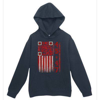 Funny Qr Scan Me President Trump 45/47 Trump Dancing Code Urban Pullover Hoodie