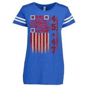 Funny Qr Scan Me President Trump 45/47 Trump Dancing Code Enza Ladies Jersey Football T-Shirt