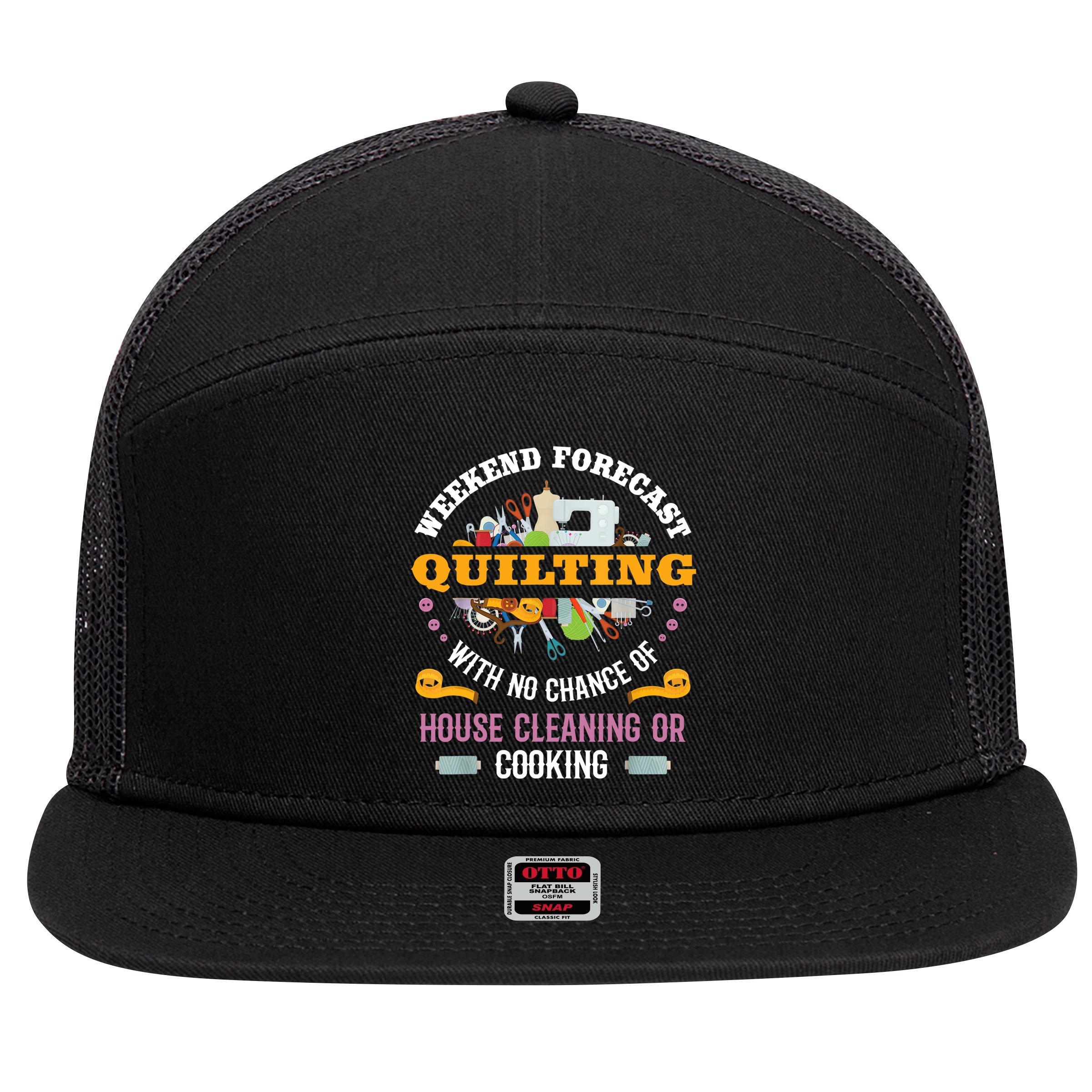 Funny Quilting Sewing Quilt Gift For Quilter Gift 7 Panel Mesh Trucker Snapback Hat