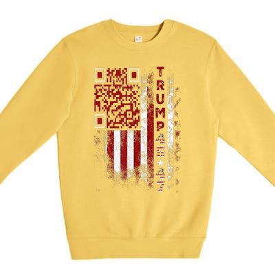 Funny Qr Scan Me President Trump 4547 Trump Dancing Code Premium Crewneck Sweatshirt