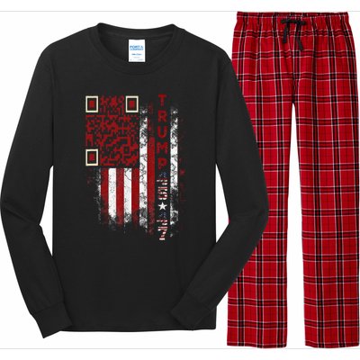 Funny Qr Scan Me President Trump 4547 Trump Dancing Code Long Sleeve Pajama Set