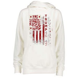 Funny Qr Scan Me President Trump 4547 Trump Dancing Code Womens Funnel Neck Pullover Hood