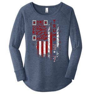 Funny Qr Scan Me President Trump 4547 Trump Dancing Code Women's Perfect Tri Tunic Long Sleeve Shirt