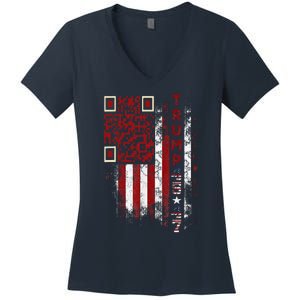 Funny Qr Scan Me President Trump 4547 Trump Dancing Code Women's V-Neck T-Shirt