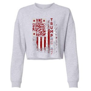 Funny Qr Scan Me President Trump 4547 Trump Dancing Code Cropped Pullover Crew