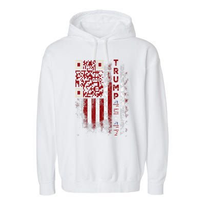 Funny Qr Scan Me President Trump 4547 Trump Dancing Code Garment-Dyed Fleece Hoodie