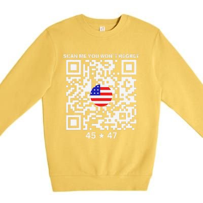 Funny Qr Scan Me President Trump 4547 Trump Dancing Code Premium Crewneck Sweatshirt