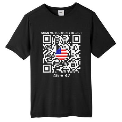 Funny Qr Scan Me President Trump 4547 Trump Dancing Code Tall Fusion ChromaSoft Performance T-Shirt