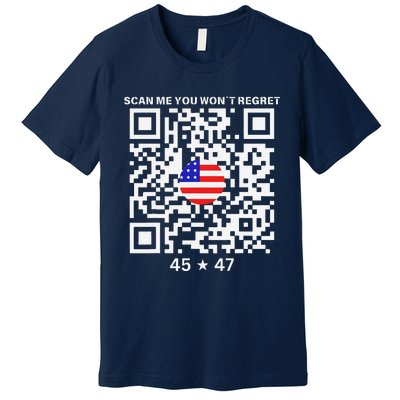 Funny Qr Scan Me President Trump 4547 Trump Dancing Code Premium T-Shirt