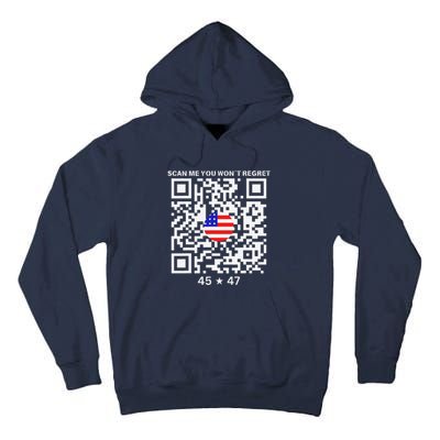 Funny Qr Scan Me President Trump 4547 Trump Dancing Code Tall Hoodie