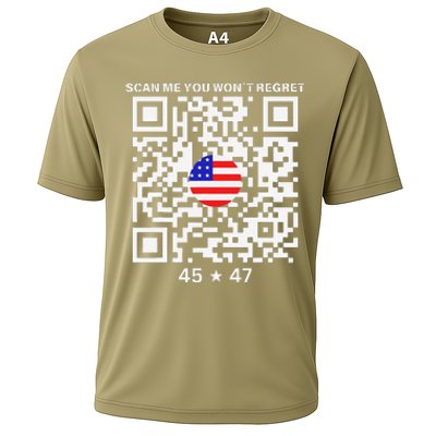 Funny Qr Scan Me President Trump 4547 Trump Dancing Code Cooling Performance Crew T-Shirt