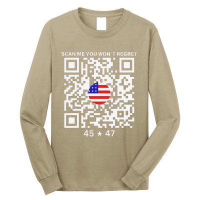 Funny Qr Scan Me President Trump 4547 Trump Dancing Code Long Sleeve Shirt