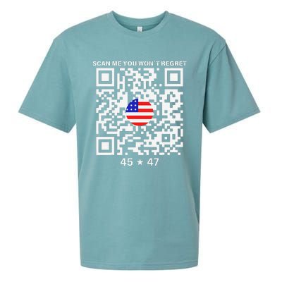 Funny Qr Scan Me President Trump 4547 Trump Dancing Code Sueded Cloud Jersey T-Shirt