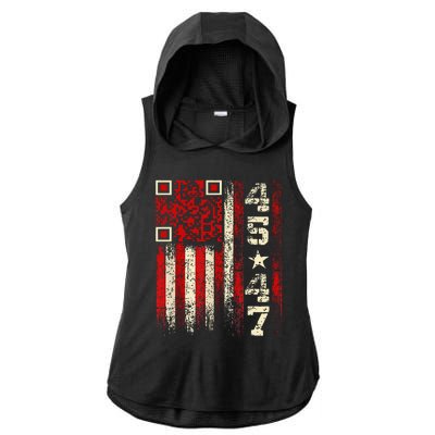 Funny Qr Scan Me President Trump 4547 Trump Dancing Code Ladies PosiCharge Tri-Blend Wicking Draft Hoodie Tank