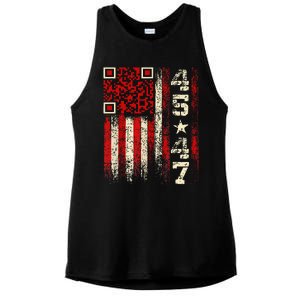 Funny Qr Scan Me President Trump 4547 Trump Dancing Code Ladies PosiCharge Tri-Blend Wicking Tank