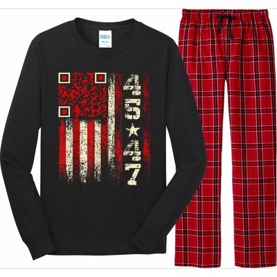 Funny Qr Scan Me President Trump 4547 Trump Dancing Code Long Sleeve Pajama Set