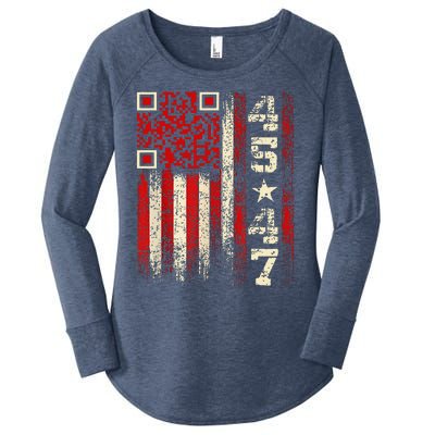 Funny Qr Scan Me President Trump 4547 Trump Dancing Code Women's Perfect Tri Tunic Long Sleeve Shirt