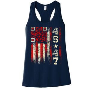 Funny Qr Scan Me President Trump 4547 Trump Dancing Code Women's Racerback Tank