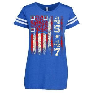 Funny Qr Scan Me President Trump 4547 Trump Dancing Code Enza Ladies Jersey Football T-Shirt