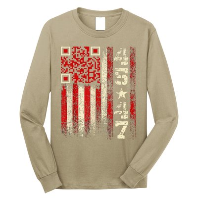 Funny Qr Scan Me President Trump 4547 Trump Dancing Code Long Sleeve Shirt