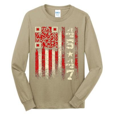 Funny Qr Scan Me President Trump 4547 Trump Dancing Code Tall Long Sleeve T-Shirt