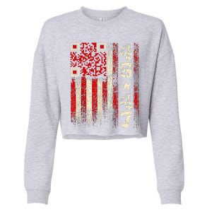 Funny Qr Scan Me President Trump 4547 Trump Dancing Code Cropped Pullover Crew