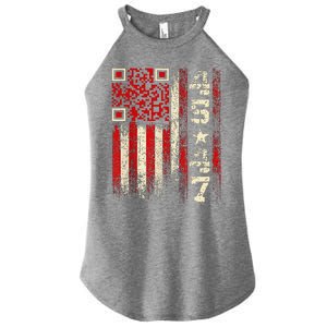 Funny Qr Scan Me President Trump 4547 Trump Dancing Code Women's Perfect Tri Rocker Tank