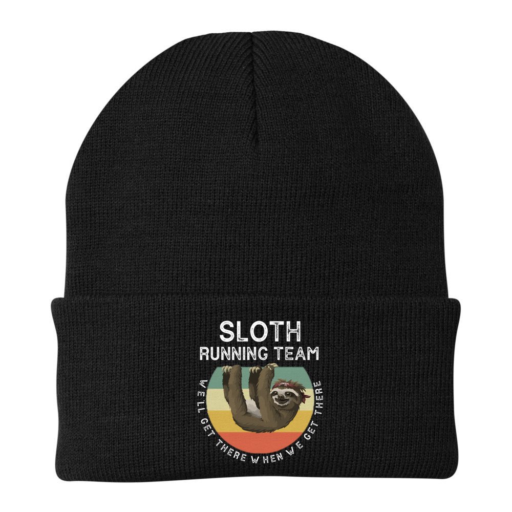 Funny Quotes Sloth Running Team Gift Gift Beanie