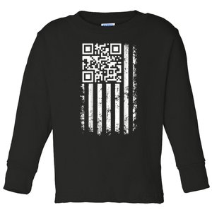 Funny Qr Scan Me President Trump 4547 Trump Dancing Code Toddler Long Sleeve Shirt