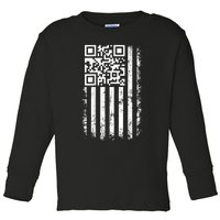 Funny Qr Scan Me President Trump 4547 Trump Dancing Code Toddler Long Sleeve Shirt