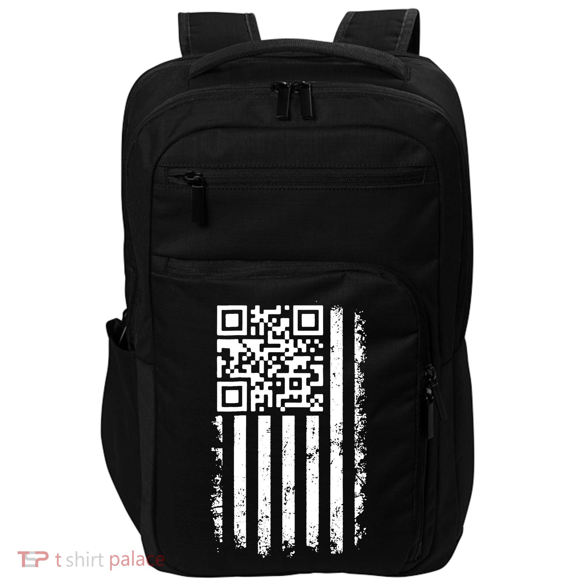 Funny Qr Scan Me President Trump 45 47 Dancing Code Flag Impact Tech Backpack