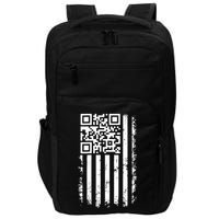 Funny Qr Scan Me President Trump 45 47 Dancing Code Flag Impact Tech Backpack