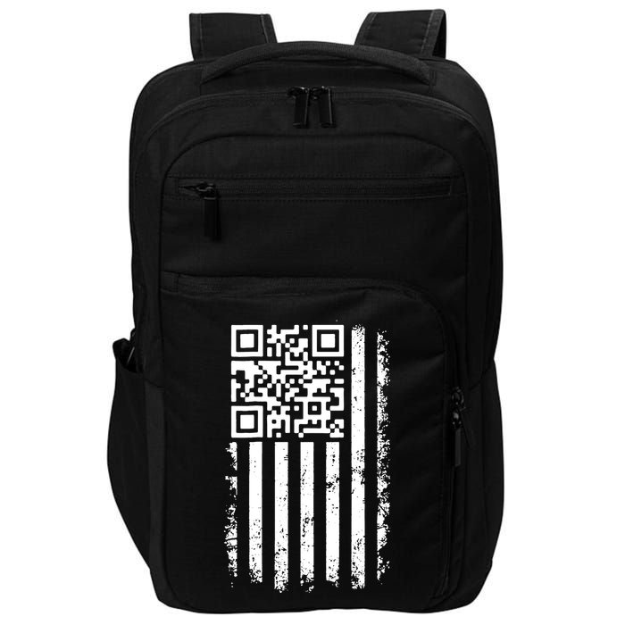 Funny Qr Scan Me President Trump 45 47 Dancing Code Flag Impact Tech Backpack