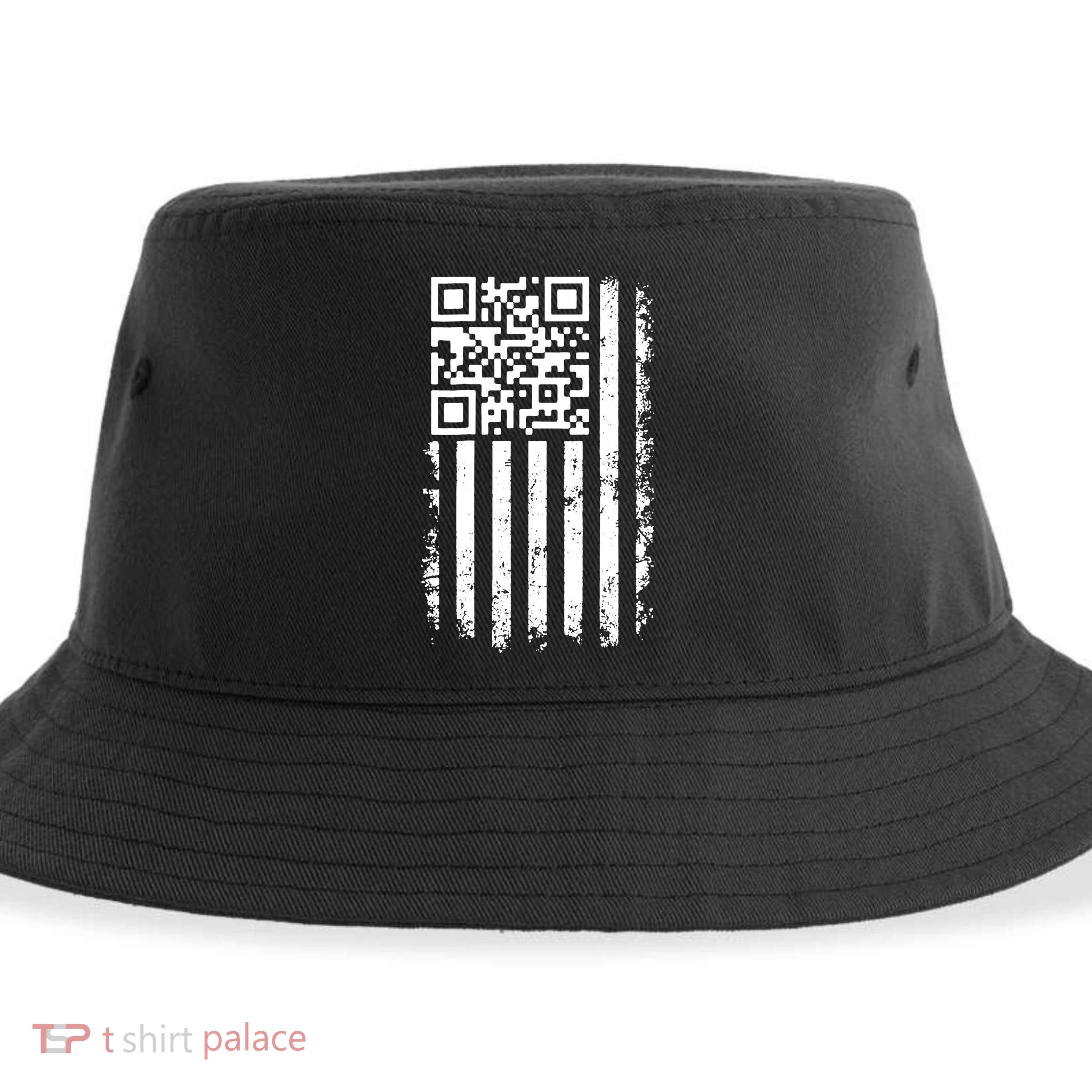 Funny Qr Scan Me President Trump 45 47 Dancing Code Flag Sustainable Bucket Hat
