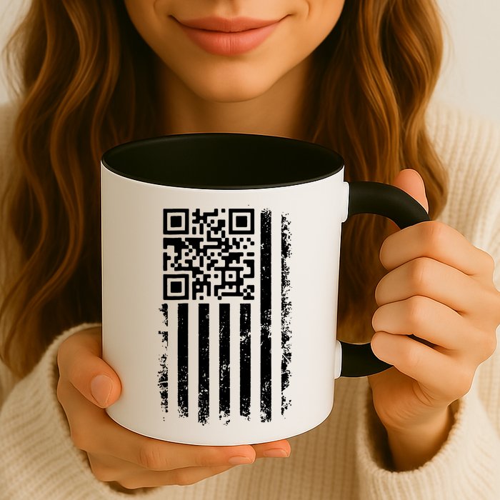 Funny Qr Scan Me President Trump 45 47 Dancing Code Flag Mug