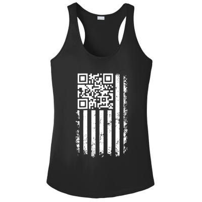Funny Qr Scan Me President Trump 45 47 Dancing Code Flag Ladies PosiCharge Competitor Racerback Tank