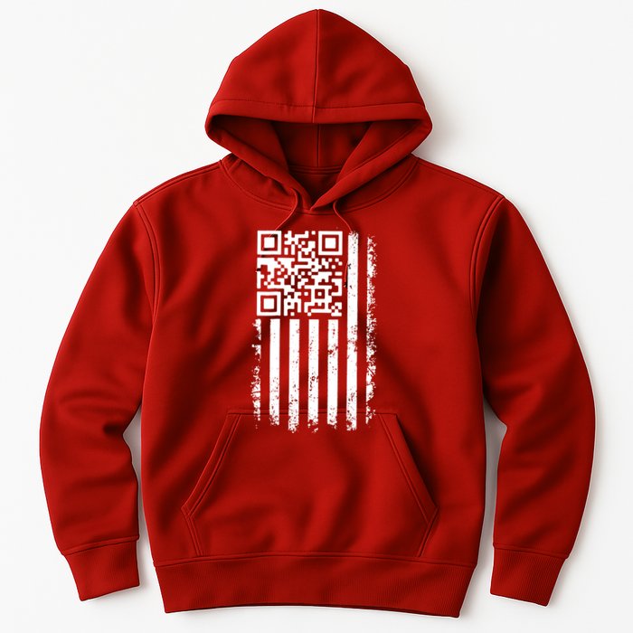 Funny Qr Scan Me President Trump 45 47 Dancing Code Flag Hoodie