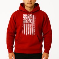 Funny Qr Scan Me President Trump 45 47 Dancing Code Flag Hoodie