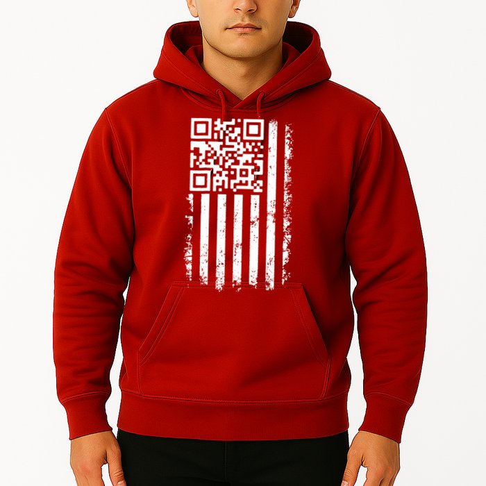 Funny Qr Scan Me President Trump 45 47 Dancing Code Flag Hoodie
