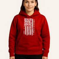 Funny Qr Scan Me President Trump 45 47 Dancing Code Flag Hoodie