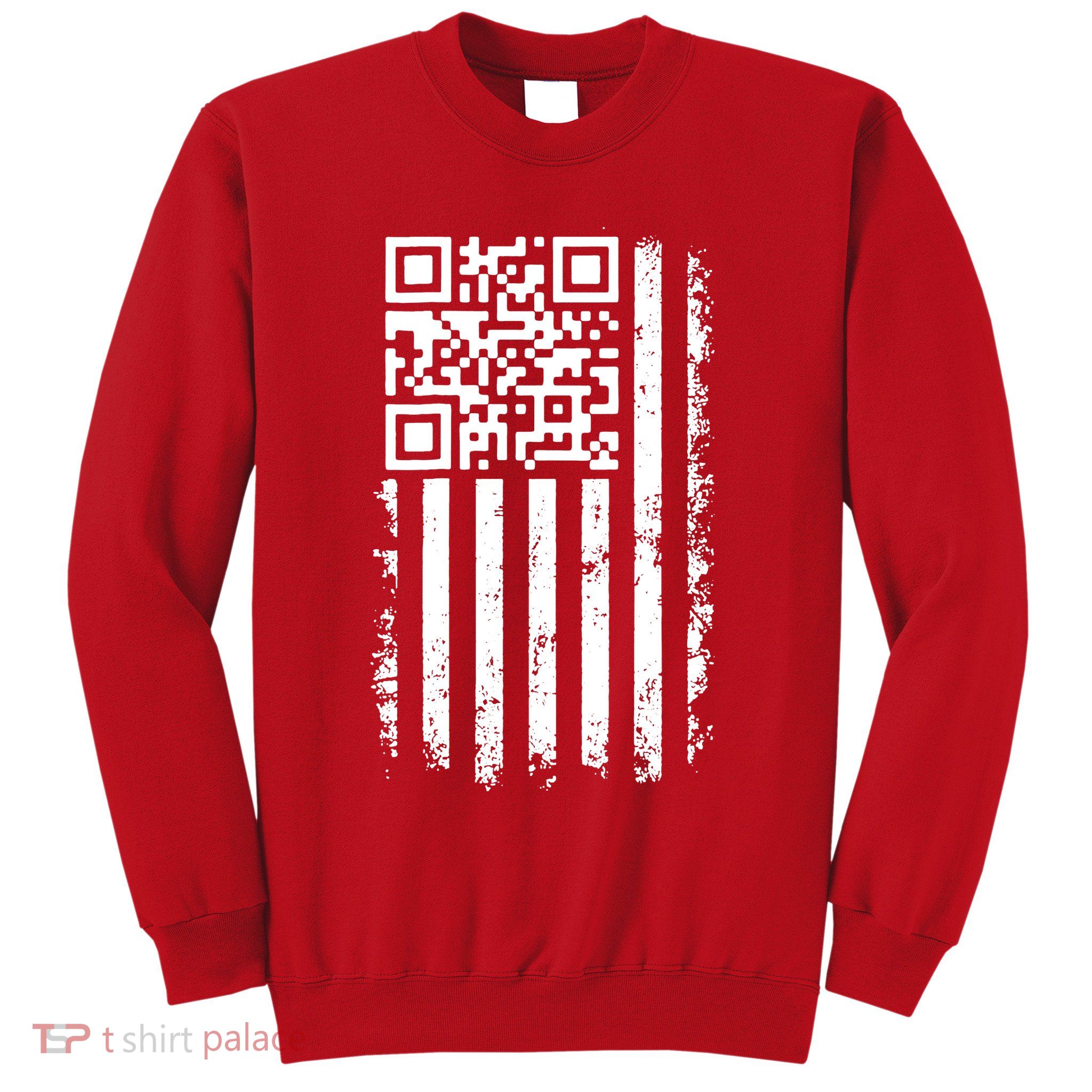 Funny Qr Scan Me President Trump 45 47 Dancing Code Flag Sweatshirt