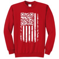 Funny Qr Scan Me President Trump 45 47 Dancing Code Flag Sweatshirt