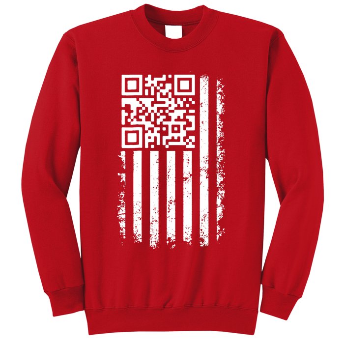Funny Qr Scan Me President Trump 45 47 Dancing Code Flag Sweatshirt