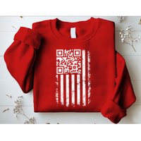 Funny Qr Scan Me President Trump 45 47 Dancing Code Flag Sweatshirt